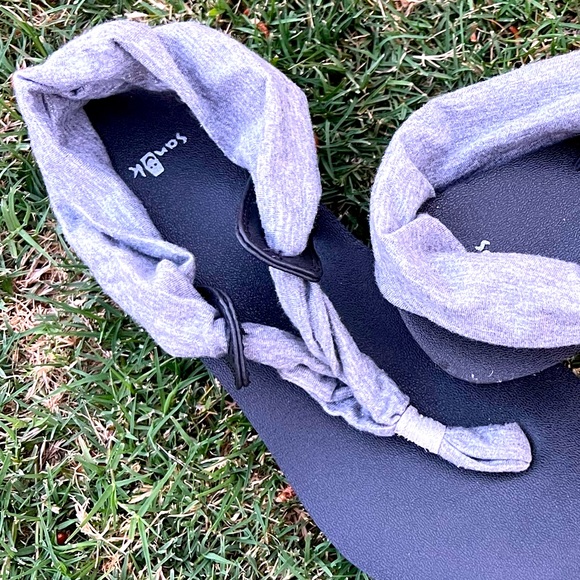 Sanuk Yoga Mat Wedge Wrap Around shimmer Gray Fabric - Picture 3 of 8